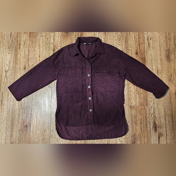 Zara purple corduroy top - Picture 1 of 4